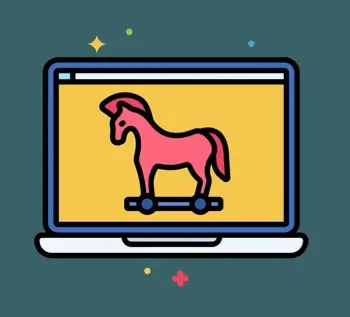 A Trojan horse virus on a computer