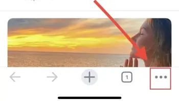 To clear your iPhone cache in Chrome, click the More dots at the bottom of the screen.