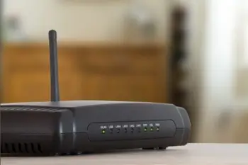 Lights display connectivity on front of router